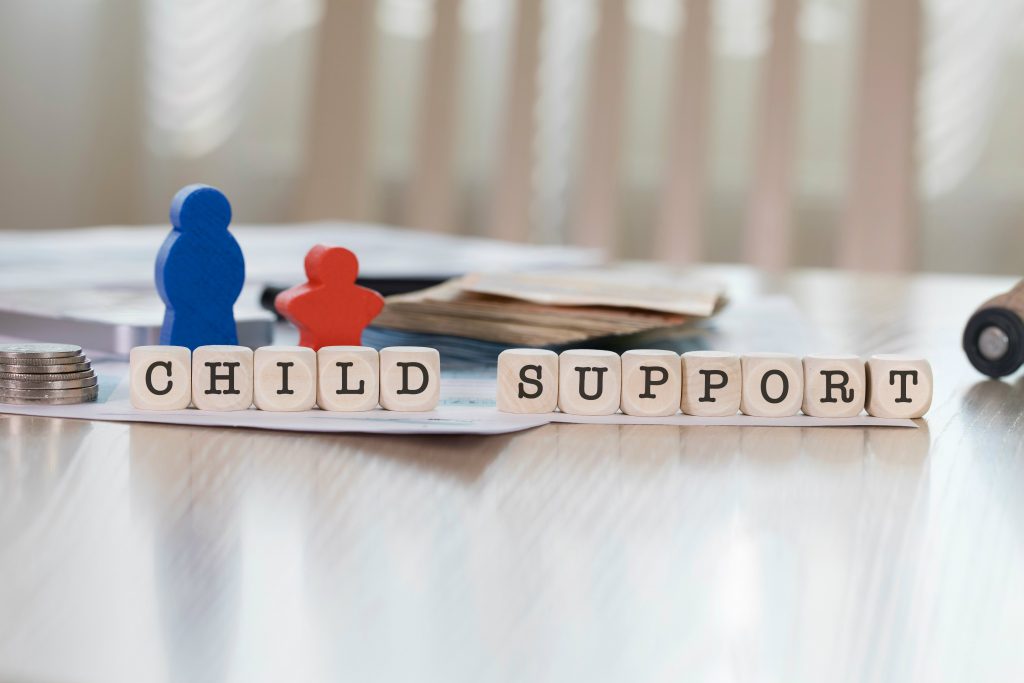 Child support written on blocks