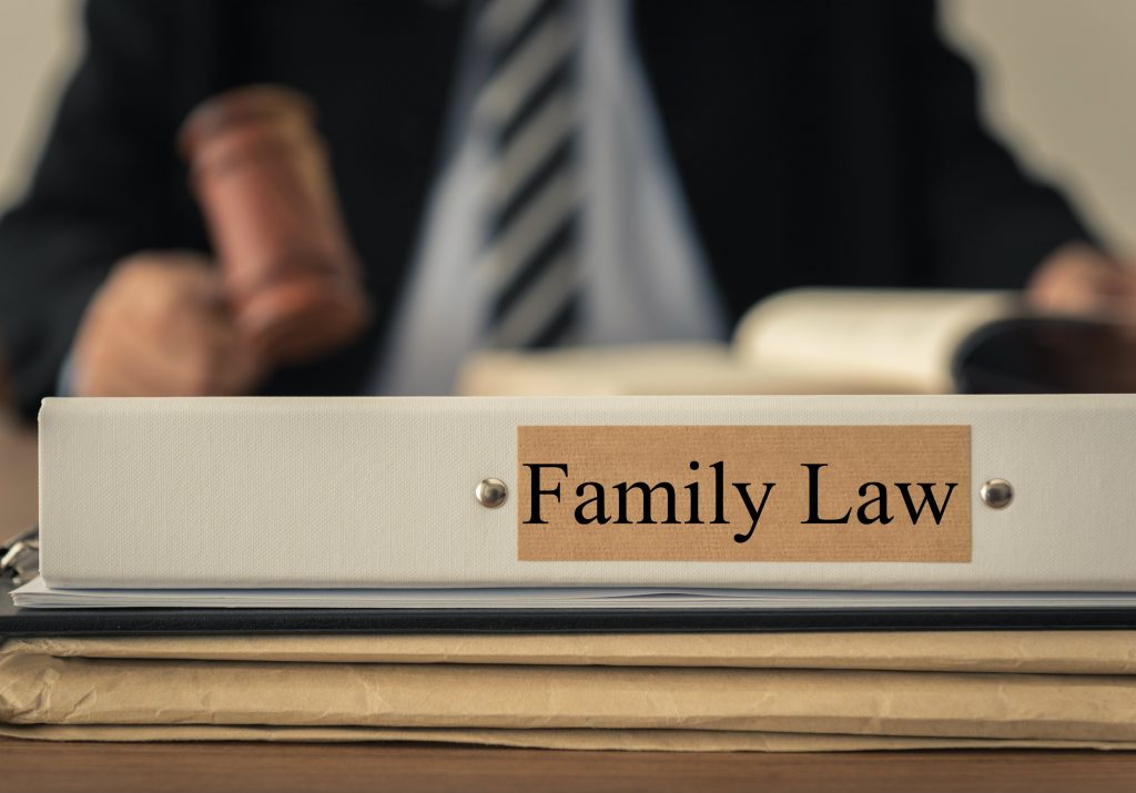 Judge with family law binder